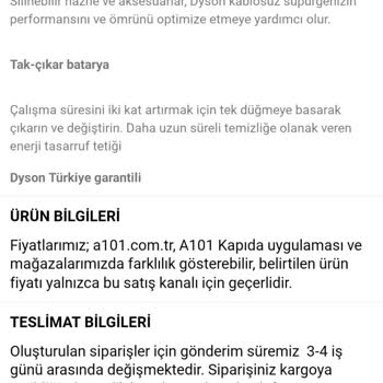A101 Sıfır Ürün Gibi Kullanılmış Garantisiz Dyson Süpürge Sattı