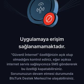 BTCTURK Uygulamaya Erişim Sağlanamamaktadır Mobil Veri Sorunu