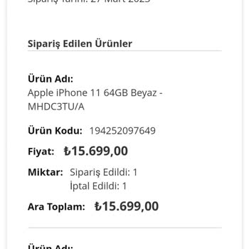 Gürgençler İptal Ettikleri Siparişin Geri Ödemesi Yapılmadı.