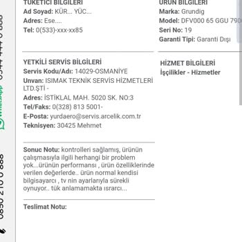 Arçelik Servis Raporunda Aşağılayıcı Kelimeler