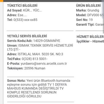 Arçelik Servis Raporunda Aşağılayıcı Kelimeler