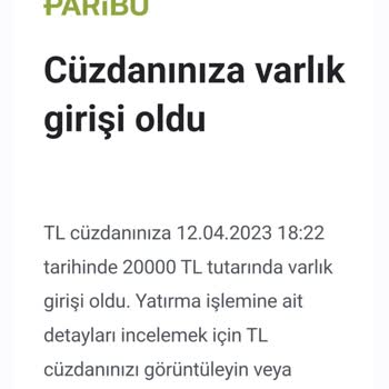 Paribu Paramı Hesabıma Yatırmadılar! Paramın İadesini İstiyorum 103 TL Zarar