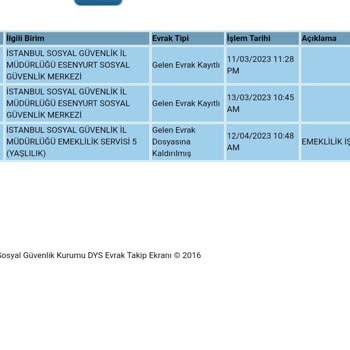 SGK EYT Başvuru Dosyasının Kaldırılması