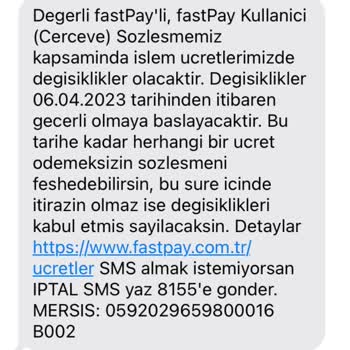 Üyelik İptali FastPay Üyeliği