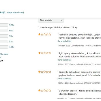 Amazon.com.tr Güvenilir Olmayan Toysall Satıcı Hesabı