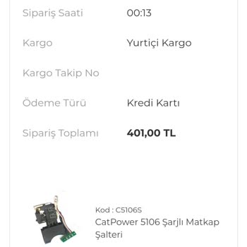 CatPower Tools Ücreti Alınmasına Rağmen Ürünün Tedarik Edilmemesi