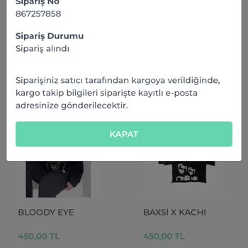 Speeyzi Ürünüm Kargoya Verilmedi 1