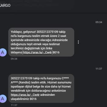 Aras Kargo'yu Bana Teslim Etmeden Gidiyor!