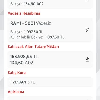 Ziraat Bankası Vadesiz Altın Hesabı