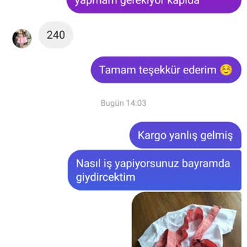 Ala_cocukgiyim (Instagram) Ala Çocuk Yanlış Ürün