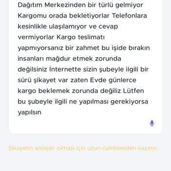 PTT Kargo Kıraç Şubesi Teslimat Sorunu