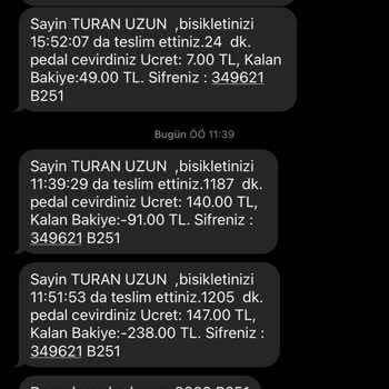 Bisim Akıllı Bisiklet Kiralama Sistemi Kiraladığım Bisikleti 1 Saat Sürmeme Rağmen 1205 Dakika Gösteriyor