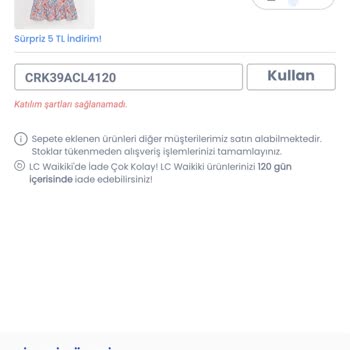 LC Waikiki Çark İndirimi Uygulanmıyor