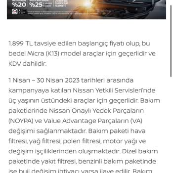 Nissan Servis Fiyat Sorunu!
