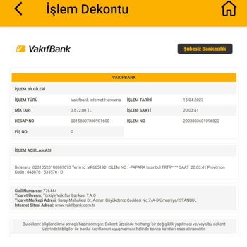 VakıfBank Sigortatekliflerim.org Sitesinden Halk Sigorta Paramı Çekti