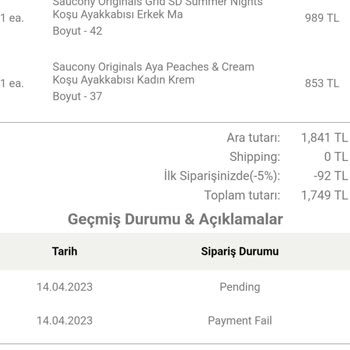 SauconyJazzTurkey.com'dan Sipariş Verdim, Kredi Kartımdan Para Çekildi