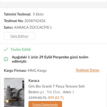 Trendyol Karaca Tava Takımı Satıcı Hatası Değiştirmiyor