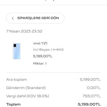 Vivo Ürün 9 Gündür Elime Geçmedi