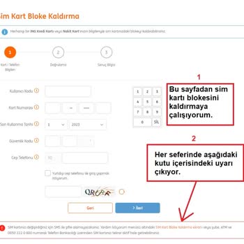 ING Sim Kartı Bloke Sorunu