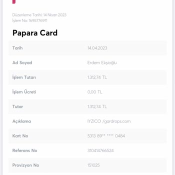 Gardrops 2 Kez Para Çekildi İadesi Yapılmıyor.