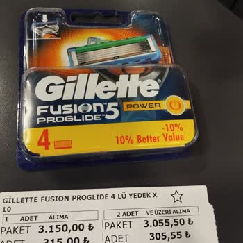 Gillette Zırhlıoğlu Gebze Şubesi Raf Fiyatı İle Fatura Arasındaki Fark 95₺