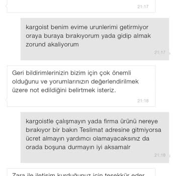 Zara Kargo Şirketinin Sorunu İçin Hiç Yardımcı Olmuyor