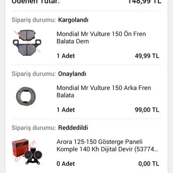 Ödemesi Alınan Ürün Reddedilmesi Mağaza Kargolandı Diyor Spormotor N11