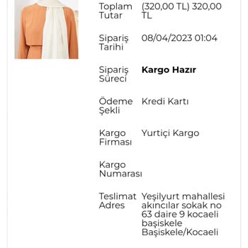 Fivescarf Ürünümü Kargoya Vermiyor