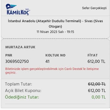 Kamil Koç Turizmden Bilet Aldım Almaz Olsaydım Beni Mağdur Ettiler