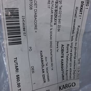 Diaba Core Ürün Kutuları Hasarlı Ve İçindeki Haplar Kırık