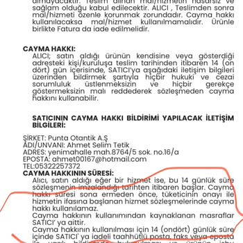 Punta Otantik İadelerde Anlaşılamayan Kesinti