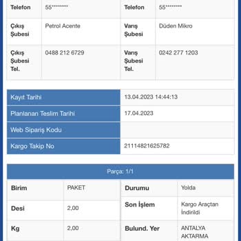 Sürat Kargo Kargo Teslimi Gecikmesi