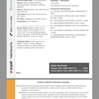 Arçelik Çamaşır Makinesi Sorunu