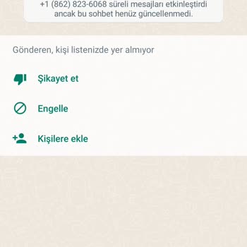 WhatsApp Bilinmeyen Numaradan Mesaj