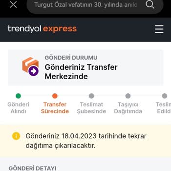 Trendyol Express Trendyol Expres Adana Yüreğir Transfer Merkezi Gönderimi İletmiyor