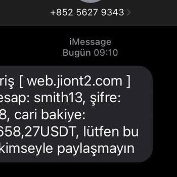 Web.jiont2.com Bilmediğim, İlgim Ve Onayım Olmayan Numaradan Gelen Mesaj
