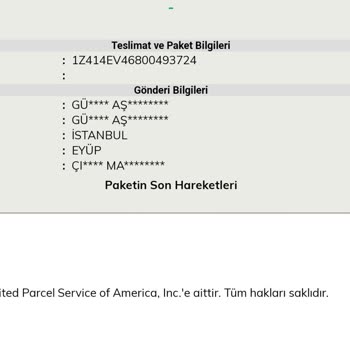 Miamano Ve UPS Sebebiyle Müşteriye Karşı Mağduriyet Yaşıyorum