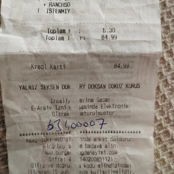 Burger King Anket Doldurduğum Kodu Kullandırmadılar