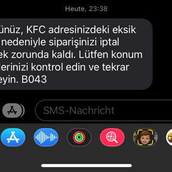 Enttäuschende Erfahrung bei Yemek Sepeti KFC Konya/Meram