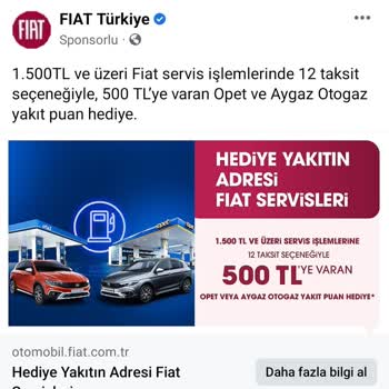Fiat Opet Yakıt Kampanyası SMS Gelmedi