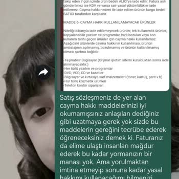 Butik Yasemin Şahin Satış Sonrası Muamele...