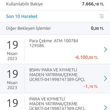 Yapı Kredi Bankası Bankamatik Günlük Para Çekme Limiti Üstü İçin Alınan Yüksek Ücret