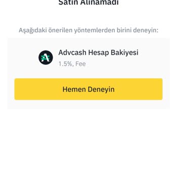 Binance Kredi Kartı İle Para Yatırma Hatası