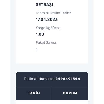 Aras Kargo İstanbul Örnek Mah. Yakut Şube Gönderim Nerede?