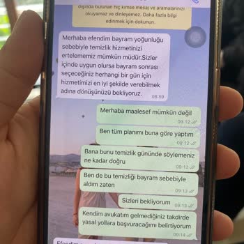 Evde Temizlik Var Evde-temizlik-var Şirketi 1ay Önce Alınmış Rezervasyona Gelmiyor.