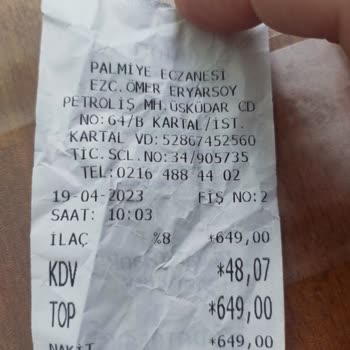 Kartal Palmiye Eczanesi Şikayet