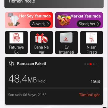 Vodafone Mobil Hat İnternet Aşımı