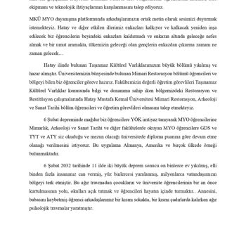 Milli Eğitim Bakanlığı (MEB) Deprem Bölgesinde Öğrencilerin Geçiş Sınavlarının Kolaylaştırılması