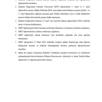 Milli Eğitim Bakanlığı (MEB) Deprem Bölgesinde Öğrencilerin Geçiş Sınavlarının Kolaylaştırılması