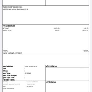 Hacivat Metro İstasyonu Erikli Şubesi'nden Yapılan 110.70 TL'lik Alışverişte Yaşanan Sorun
